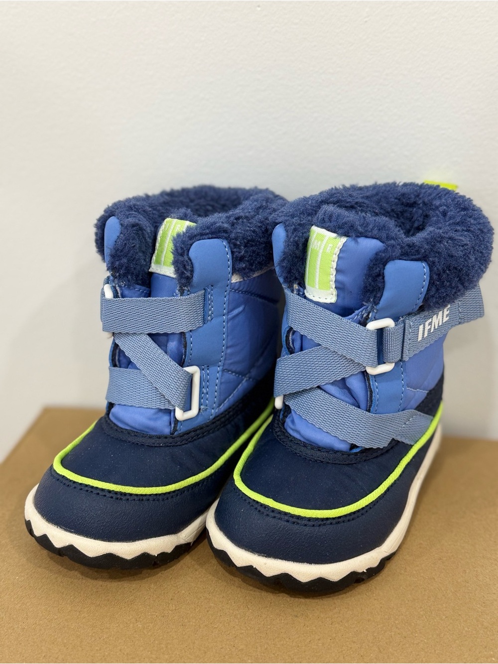 IFME baby toddler Navy & Blue Winter Boots